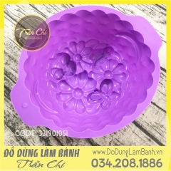 Khuôn silicone tròn hoa bướm - LỚN