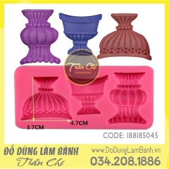 Khuôn silicone 3 bình hoa - Style 1