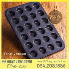 Khuôn nhôm 24 CUPCAKE TRÒN NHỎ chống dính - BLACK