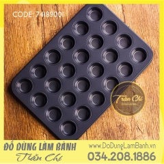 Khuôn nhôm 24 CUPCAKE TRÒN NHỎ chống dính - BLACK