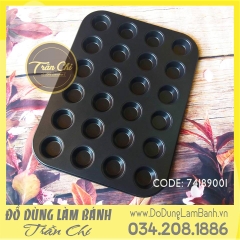 Khuôn nhôm 24 CUPCAKE TRÒN NHỎ chống dính - BLACK