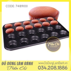 Khuôn nhôm 24 CUPCAKE TRÒN NHỎ chống dính - BLACK