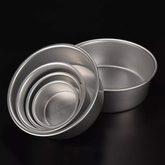 DTT16 - Khuôn Nhôm TRÒN ĐÚC Đế LIỀN Trắng - Size 6 inch/16cm