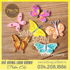 Khuôn silicone Bướm đủ loại 6c chữ nhật đứng