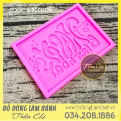 Khuôn silicone Miếng Happy Birthday chữ nhật