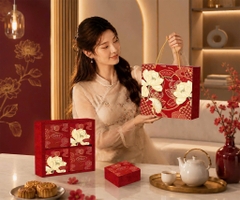 Hộp trung thu 4B (150-250gr) KIM LIÊN Đỏ (ko nắp) 2026 - Lốc 10 bộ (NV26415)