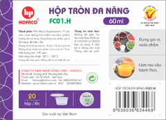 Hộp Tròn Đa Năng 60ml Hofaco - Lốc 20c (FC01.H)