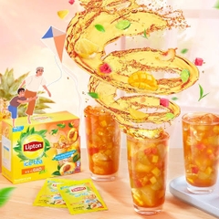 Trà LIPTON Hòa Tan Vị ĐÀO - Hộp 192gr (16 gói x 12gr)