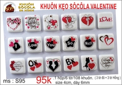 Khuôn chocolate in hình NP 95 VUÔNG VALENTINE - Hộp Nhỏ, Lớn