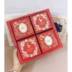 Hộp trung thu 4B (150-250gr) NGUYỆT HOA VIÊN ĐỎ (ko nắp) 2026 - Lốc 10 bộ (NV26406)
