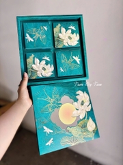 Hộp trung thu 4B (150-250gr) KIM LIÊN NGUYỆT XANH - Lốc 10 bộ (NV26419)