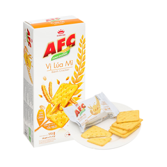 Bánh Quy AFC Cracker vị LÚA MÌ - Hộp 172gr (8 gói x 21.5gr)