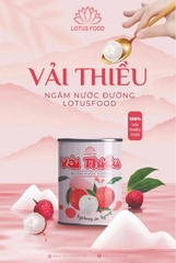 Vải Ngâm tem Hồng LOTUS FOOD - Lon 560gr