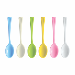 Muỗng Mini nhựa đủ màu 10cm Hofaco - Bịch 24c (HPB58)