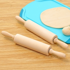CGX38 - Cán lăn cán bột gỗ TAY CẦM, TRỤC XOAY - Size 38cm