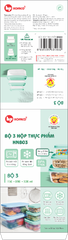 Bộ 3 Hộp Thực Phẩm 150-280-500ml (HNB03)
