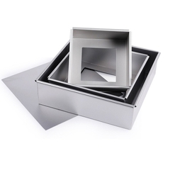 Khuôn Nhôm VUÔNG Đế RỜI - Size 22cm (cao 8cm) (VR22)