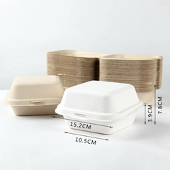 Hộp BẢ MÍA Vuông Nâu/Trắng 15x15x8cm- Lốc 48-50c (BMV50)