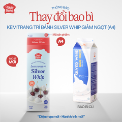 A4 - Kem trang trí bánh Topping Silver Whip GIẢM NGỌT Nhất Hương - Hộp 1kg