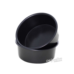 DTD18 - Khuôn Nhôm TRÒN ĐÚC Đế LIỀN CHỐNG DÍNH Đen - Size 7 inch/18cm