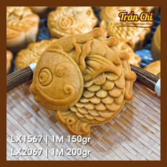 Khuôn ấn trung thu lò xo 200gr 01 mặt Cá ú mới (LX2067)