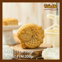 Khuôn ấn trung thu lò xo 200gr 01 mặt Cá ú mới (LX2067)