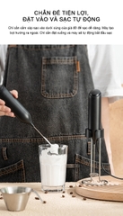 Máy đánh tạo bọt Cafe sạc Điện có giá đỡ kết hợp với Sạc KJBQ-10 (KO BẢO HÀNH) 