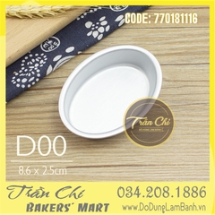 Khuôn nhôm đúc OVAL trắng - D00 (8.6x2.5cm) (Updated 11/21)