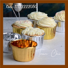 CNV50 - Ly CUPCAKE tròn NHŨ VÀNG tròn Lớn 7x5x3.5cm - Lốc 47-50c (31/5)