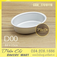 Khuôn nhôm đúc OVAL trắng - D00 (8.6x2.5cm) (Updated 11/21)