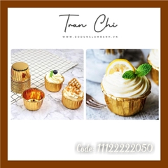 CNV50 - Ly CUPCAKE tròn NHŨ VÀNG tròn Lớn 7x5x3.5cm - Lốc 47-50c (31/5)