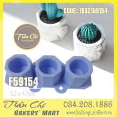 Khuôn silicone vỉ LY, CHẬU 3D 3c lớn (F59154)