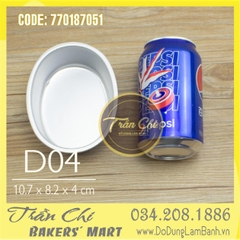 LD04 - Khuôn nhôm đúc OVAL Trắng - D04 (10.7x8.2x4cm) (20/10)
