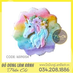 Khuôn silicone Ngựa Unicorn cài hoa nghiêng - Size NHỎ - Xám