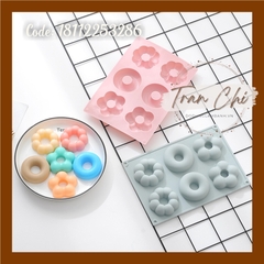 VT5328 - Khuôn silicone vỉ DONUT Tròn, Hoa, Bí 6c Dày (18/11)