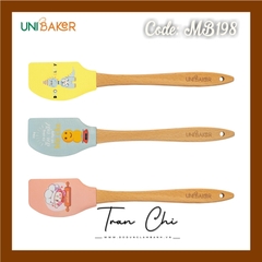 MB198 - Cây phới vét SPATULA silicone Cán Gỗ UNIBAKER (NGẪU NHIÊN) - 32CM (10/2)