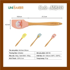 MB198 - Cây phới vét SPATULA silicone Cán Gỗ UNIBAKER (NGẪU NHIÊN) - 32CM (10/2)