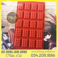 Khuôn silicne vỉ Miếng Chocolate sọc chữ nhật 20c