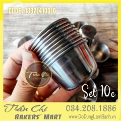 KBX10 - Khuôn làm BÁNH BÒ MINI INOX - Lốc 10c (28/10)