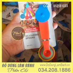 Bộ muỗng đong nhỏ NHỰA SẮC MÀU VỈ GIẤY 5c