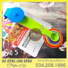 Bộ muỗng đong nhỏ NHỰA SẮC MÀU VỈ GIẤY 5c