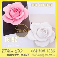 Khuôn silicone hoa HỒNG cánh mỏng BẦU TRÒN (F6192)