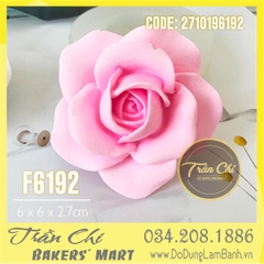 Khuôn silicone hoa HỒNG cánh mỏng BẦU TRÒN (F6192)