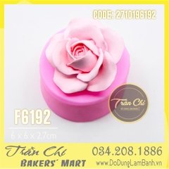 Khuôn silicone hoa HỒNG cánh mỏng BẦU TRÒN (F6192)