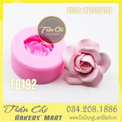 Khuôn silicone hoa HỒNG cánh mỏng BẦU TRÒN (F6192)