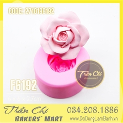 Khuôn silicone hoa HỒNG cánh mỏng BẦU TRÒN (F6192)