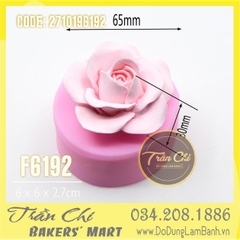 Khuôn silicone hoa HỒNG cánh mỏng BẦU TRÒN (F6192)