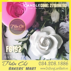 Khuôn silicone hoa HỒNG cánh mỏng BẦU TRÒN (F6192)