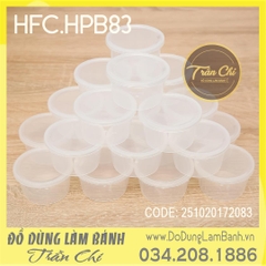 HPB83  - Hộp nhựa Bánh FLAN TRÒN HFC - Lốc 20c (21/3)