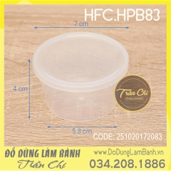 HPB83  - Hộp nhựa Bánh FLAN TRÒN HFC - Lốc 20c (21/3)